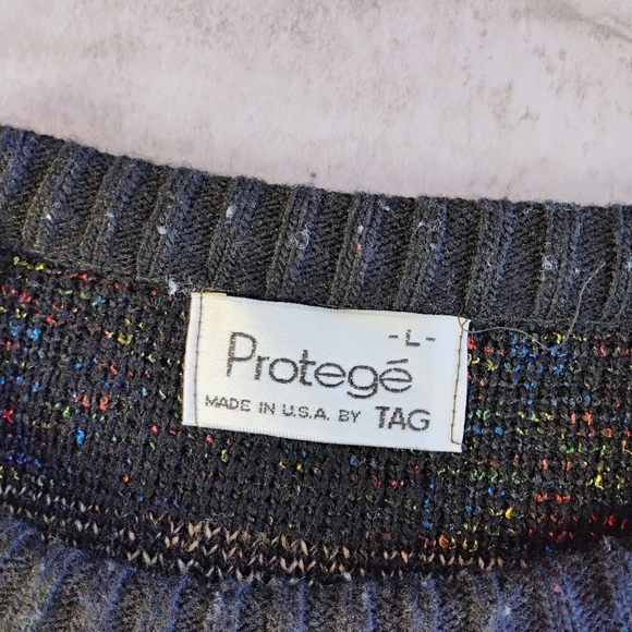 Vintage Protege Knit Crewneck Grandpa Sweater Geometric Men's Size Large - Picture 6 of 12